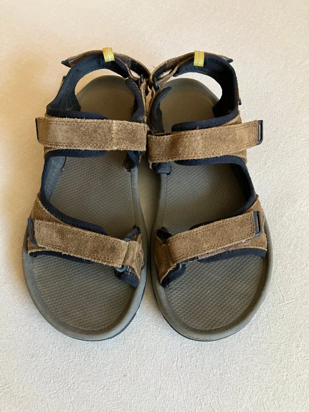 Teva Trailpulse River Sandals Men’s Sz 8 Hiking Brown Suede Arch Support Strap